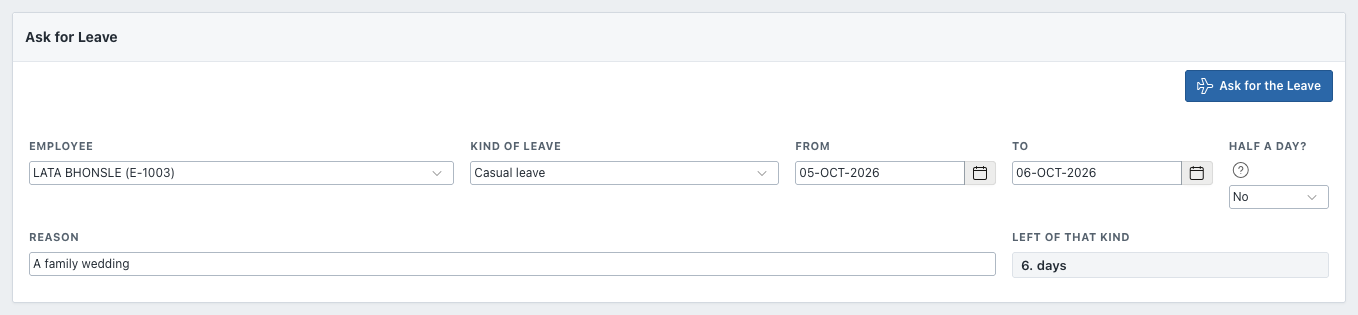 Asking for leave