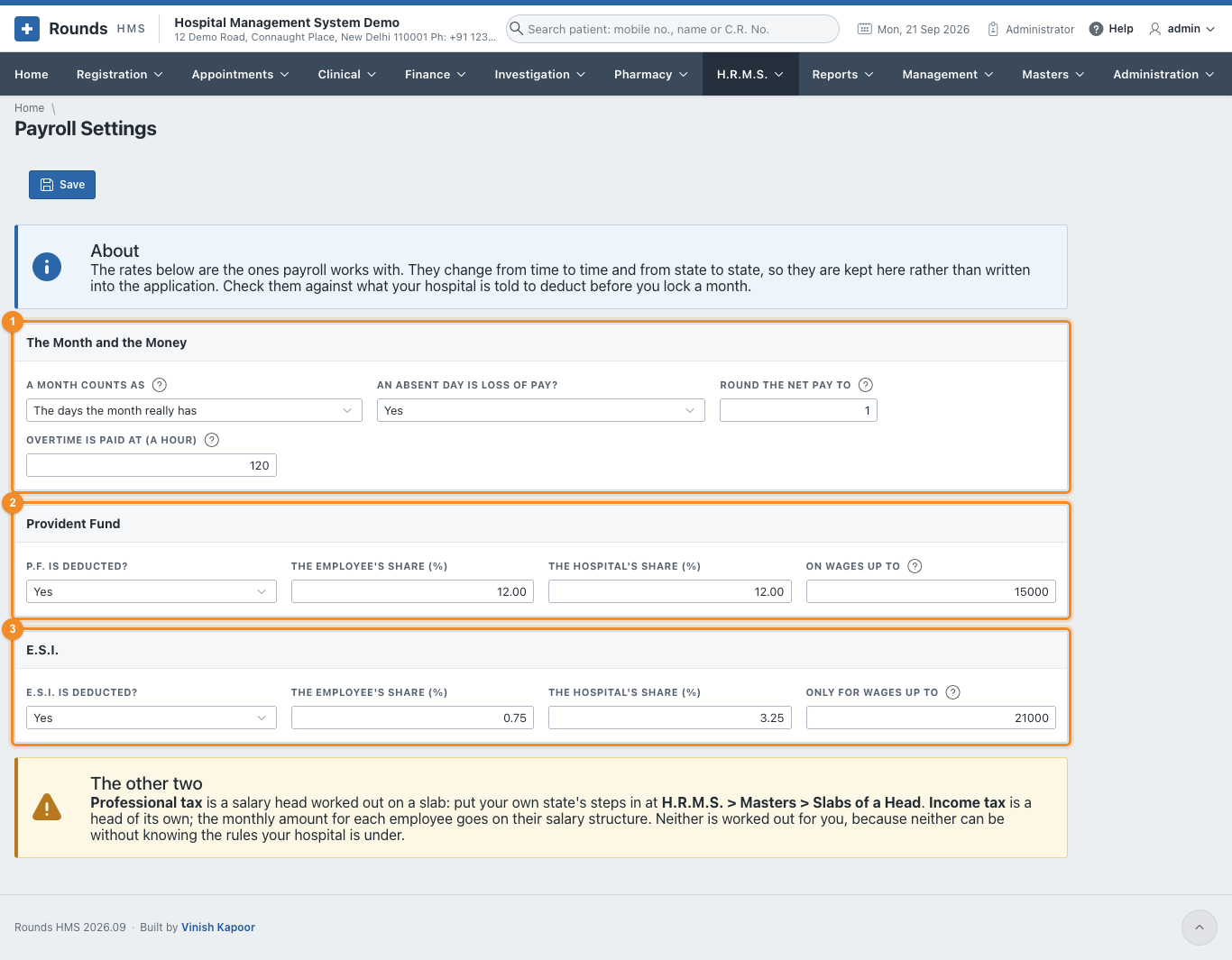 Payroll Settings