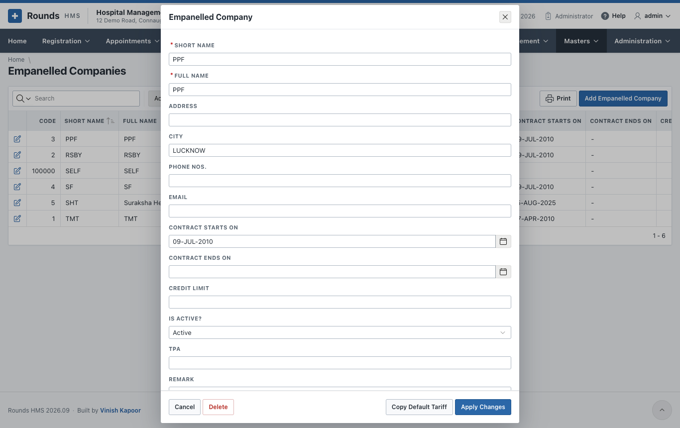 An empanelled company