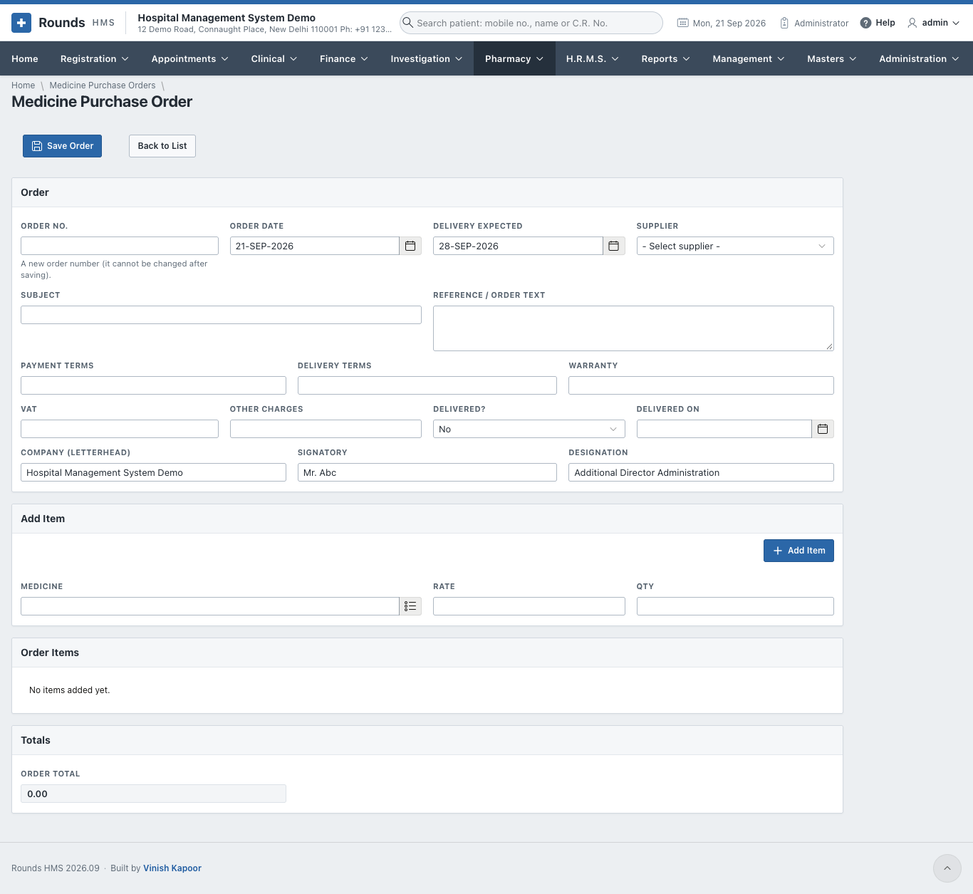 A new purchase order
