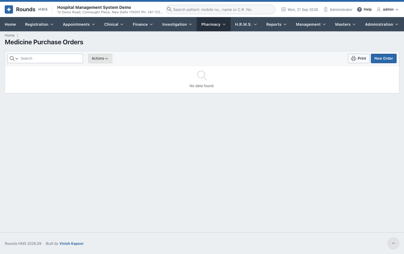 The purchase orders