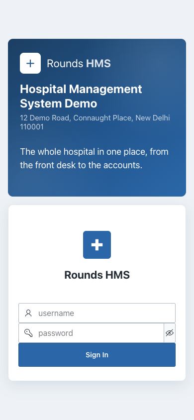 The sign-in page on a phone