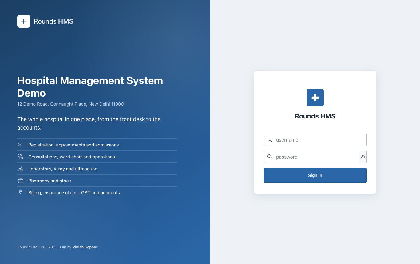 The sign-in page